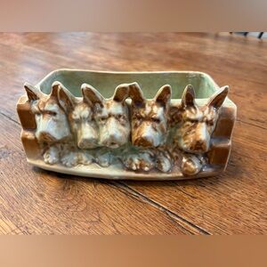 Vintage MCM Nostalgia McCoy Brown, Green & Cream Scottie Dog Planter